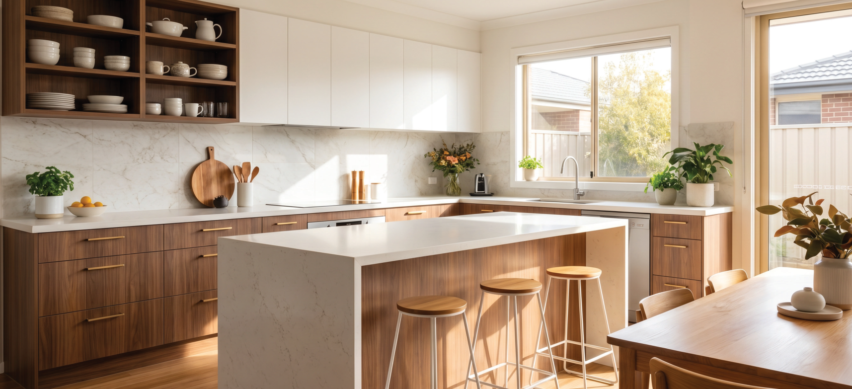 Modern Minimalist Kitchen with Open Shelving